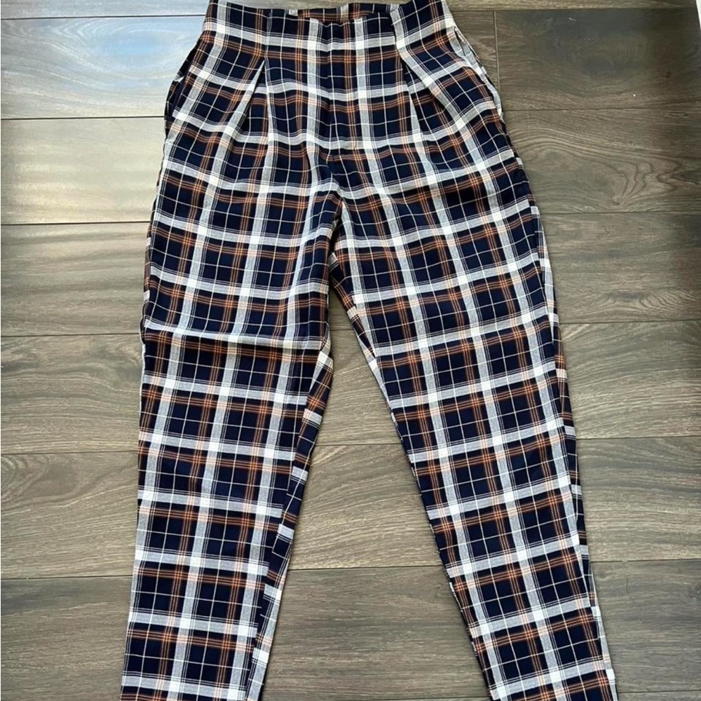 Windsor Black and White Trousers Classic Plaid Design